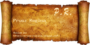 Prusz Regina névjegykártya